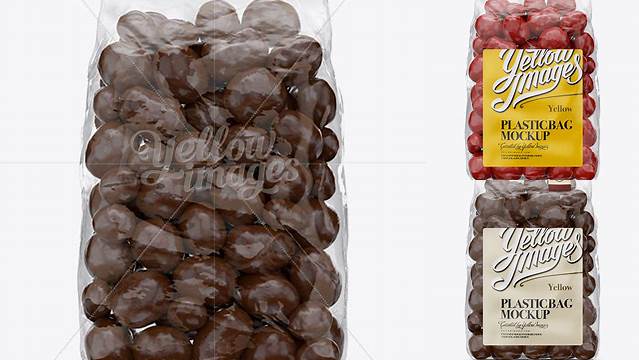 6411+ Clear Plastic Bag With Chocolate Dragee PSD Mockup Download Free Premium Design PSD