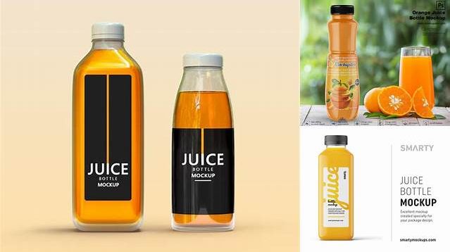 6412+ Orange Drink Bottle PSD Mockup Modern PSD Templates