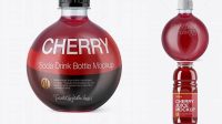 6417+ 13.5Oz PET Bottle with Cherry Drink PSD Mockup Unique and Creative Free PSD File