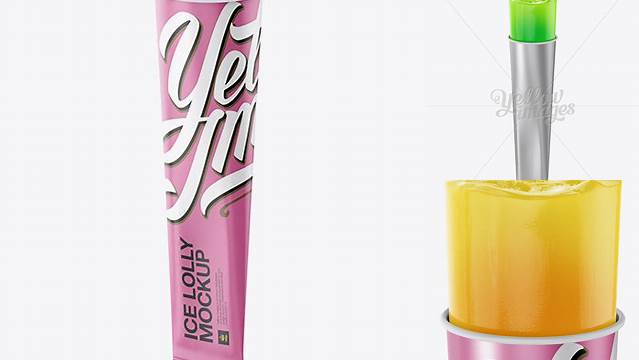 6417+ Ice Lolly Tube with Metallic Lid PSD Mockup Downloadable PSD Design Template