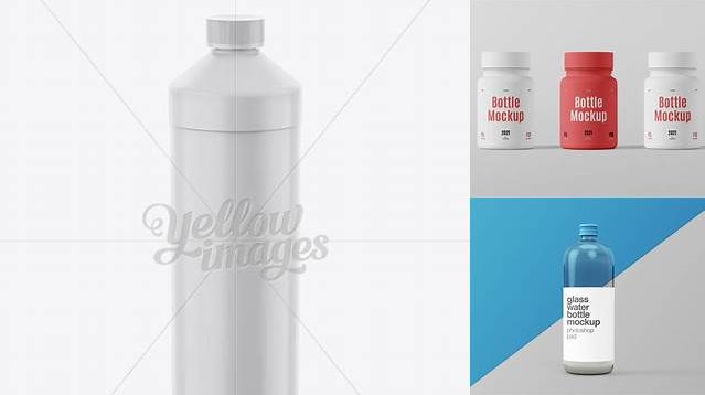 6417+ Round Plastic Bottle PSD Mockup High Angle Shot Smart Object-Based PSD Template Free