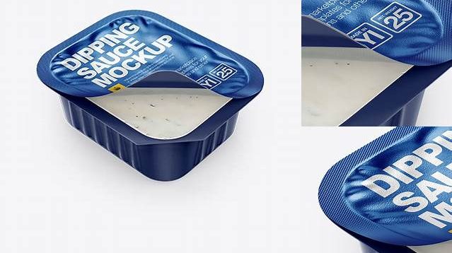 6421+ Creamy Ranch Dipping Sauce PSD Mockup High-Angle Shot High-End Photoshop Mockup