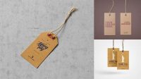 6421+ Kraft Hang Tag PSD Mockup Front & Back Views Fully Layered Photoshop Freebie