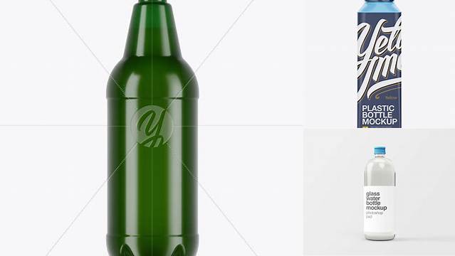 6424+ 1L Matte Bottle PSD Mockup Front View Customizable PSD Templates