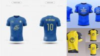 6427+ Men’s Football Jersey PSD Mockup Front View Custom Mockup PSD for Free