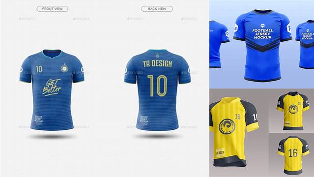 6427+ Men’s Football Jersey PSD Mockup Front View Custom Mockup PSD for Free