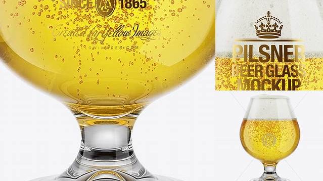 6427+ Snifter Glass With Pilsner Beer PSD Mockup High-Quality Digital Mockup Resource