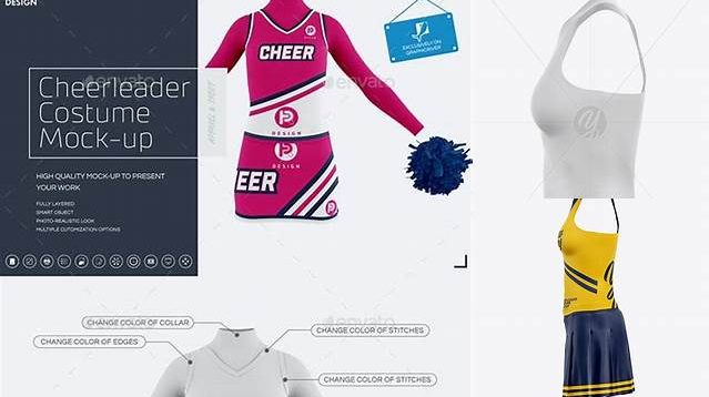 6429+ Cheerleader Top PSD Mockup Side View Smart Editable Design Mockup