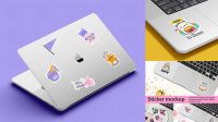 643+ Laptop Sticker Mockup Free Unique and Editable PSD