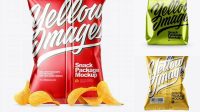 643+ Square Metallic Snack Package PSD Mockup Back View Download Free