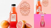 6430+ Grapefruit Juice Glass Bottle PSD Mockup Modern and Unique Freebie PSD