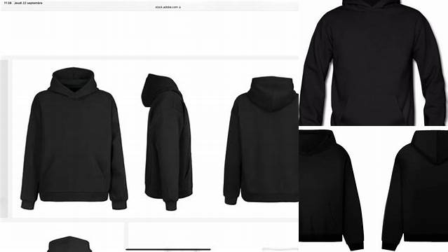 6432+ Hoodie Hitam Polos Depan Belakang Free PSD Mockup Resource