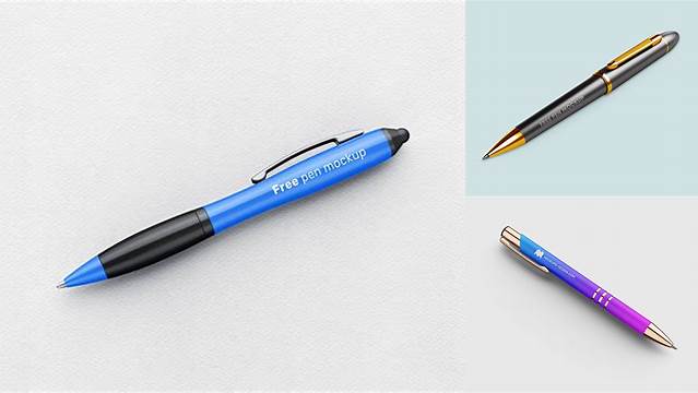 6437+ Paper With Pen PSD Mockup Half Side View Custom Mockup Graphic Design