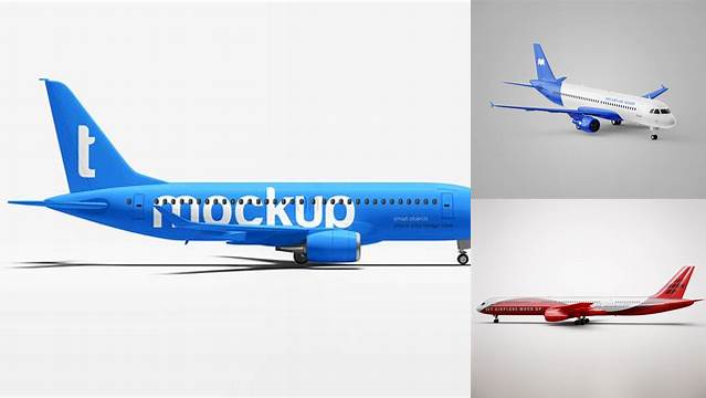 6441+ Aircraft PSD Mockup Front view Premium Quality PSD Freebie