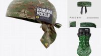 6441+ Bandana PSD Mockup Half Side View Elegant Photoshop Mockup