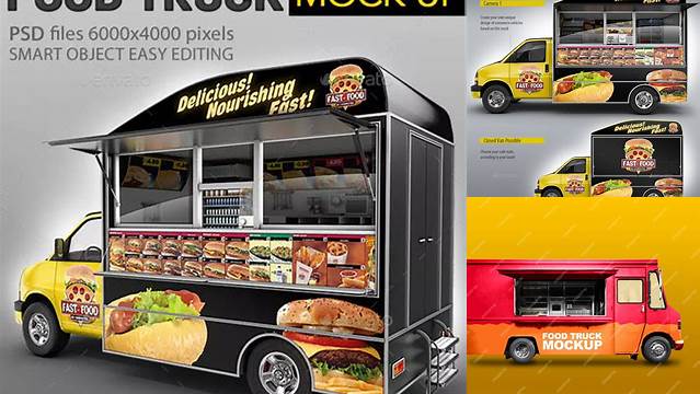 6442+ Food Truck Mock Up PSD Download