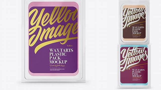 6442+ Wax Tarts Plastic Pack PSD Mockup Front View Advanced Photoshop Design Free