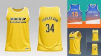 6444+ Men’s Basketball Jersey PSD Mockup Back Half Side View Fully Customizable Mockup PSD Free