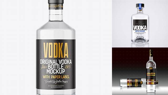 6449+ Glass Vodka Bottle PSD Mockup Custom Graphic Resource Free Download