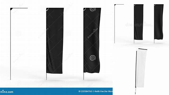 645+ Telescopic Flag Mockup Include TIFF