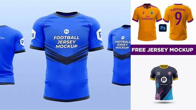 6450+ Free Mockup Jersey Football Elegant PSD Mockup