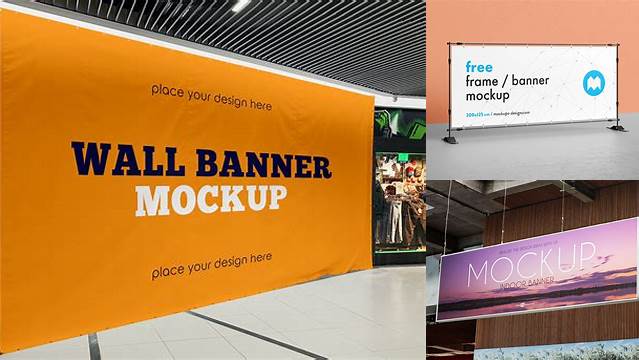 6452+ Horizontal Banner Mockup Free PSD