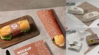 6452+ Sandwich Wrap Paper Mockup PSD Download