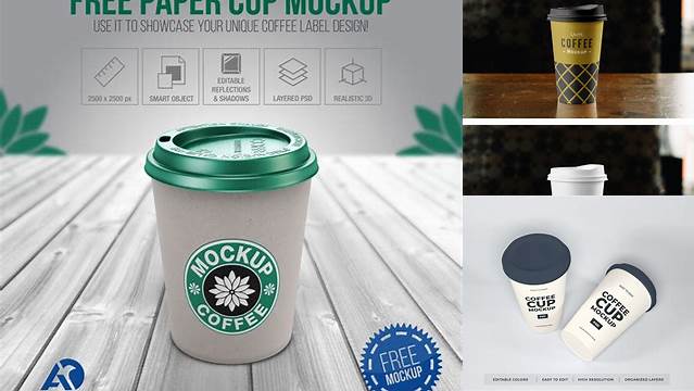 6453+ Textured Paper Coffee Cup PSD Mockup Best for Showcase