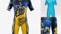 6454+ Men’s Cycling Speedsuit PSD Mockup Front View Free Mockup Templates