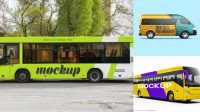 6454+ Small Bus Mockup Creative PSD Resources