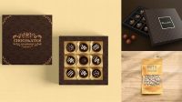 6458+ Box with Chocolate Nuts PSD Mockup Exclusive Layered PSD Mockup