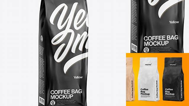 6460+ 500g Glossy Coffee Bag PSD Mockup Half Side View Best Free Mockup PSD