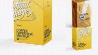 6460+ Coffee Paper Box PSD Mockup Right Side 3/4 View Free Photoshop Mockup Design