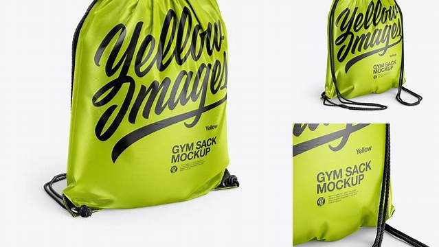 6461+ Glossy Gym Sack PSD Mockup Back Half Side View High-Quality PSD Files