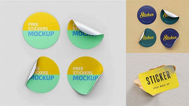 6462+ Sticker PSD Mockup Free Downloadable PSD