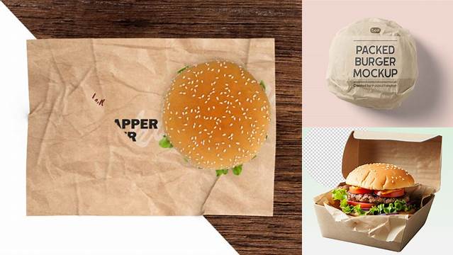 6463+ Burger Wrapper Mockup High-Quality Creative PSD