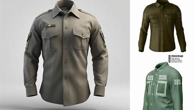 6463+ Mockup Kemeja Tactical Include TIFF