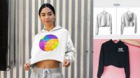 6466+ Crop Top Hoodie Mockup Free Photoshop Freebie