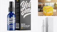 6466+ Glossy Spray Bottle with Glossy Paper Box PSD Mockup Fully Editable Photoshop PSD Free Download