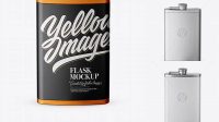 6466+ Matte Steel Flask PSD Mockup High-Angle Shot Photoshop Freebie