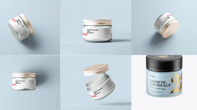 6469+ Blue Frosted Glass Cosmetic Jar PSD Mockup Mockup PSD Free Download