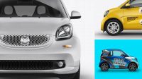 6473+ Smart Fortwo PSD Mockup Front View Fully Editable Photoshop PSD Free Download