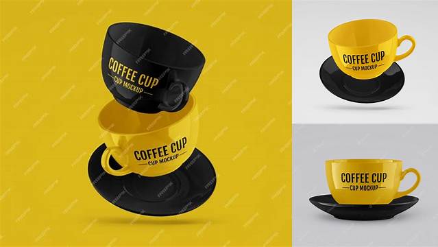 6477+ Glossy Cup and Saucer PSD Mockup Premium Mockup Freebie