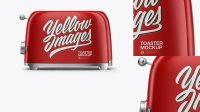 6477+ Toaster PSD Mockup Front View Customizable Photoshop Template