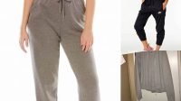 648+ Women's Heather Cuffed Joggers Front View Modern Free PSD Template