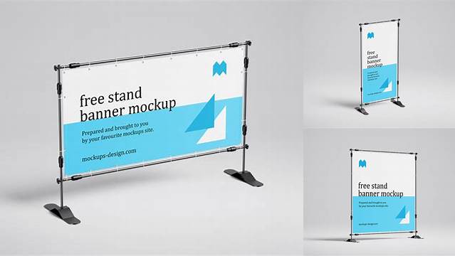 6482+ Mockup Free Banner Stand Best for Showcase