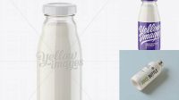 649+ Clear Glass Milk Bottle High Angle Shot Elegant PSD Mockup