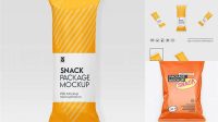 649+ Glossy Snack Package PSD Mockup Half Side View Editable Photoshop Template Freebie