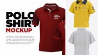 6490+ Kids Polo HQ PSD Mockup Back View Professional Design PSD