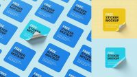 6491+ Square Sticker Mockup Free PSD